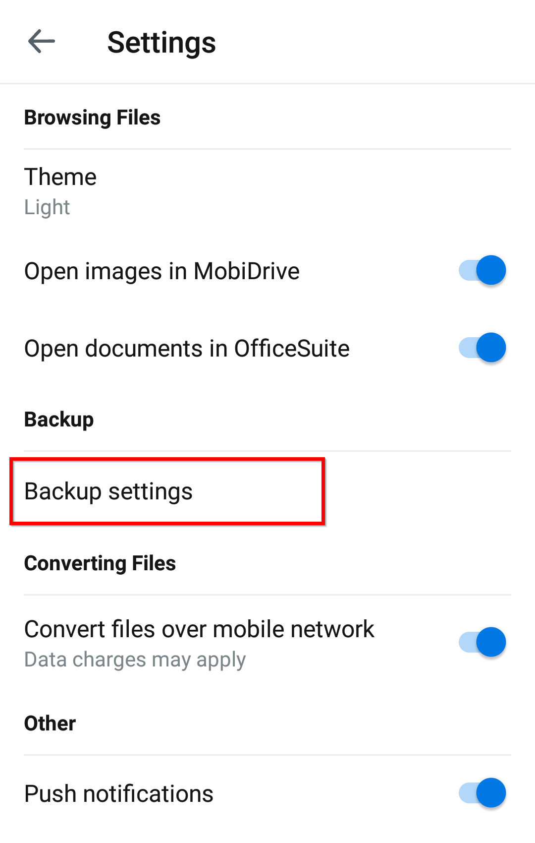 Backup photos and videos in MobiDrive MobiSystems